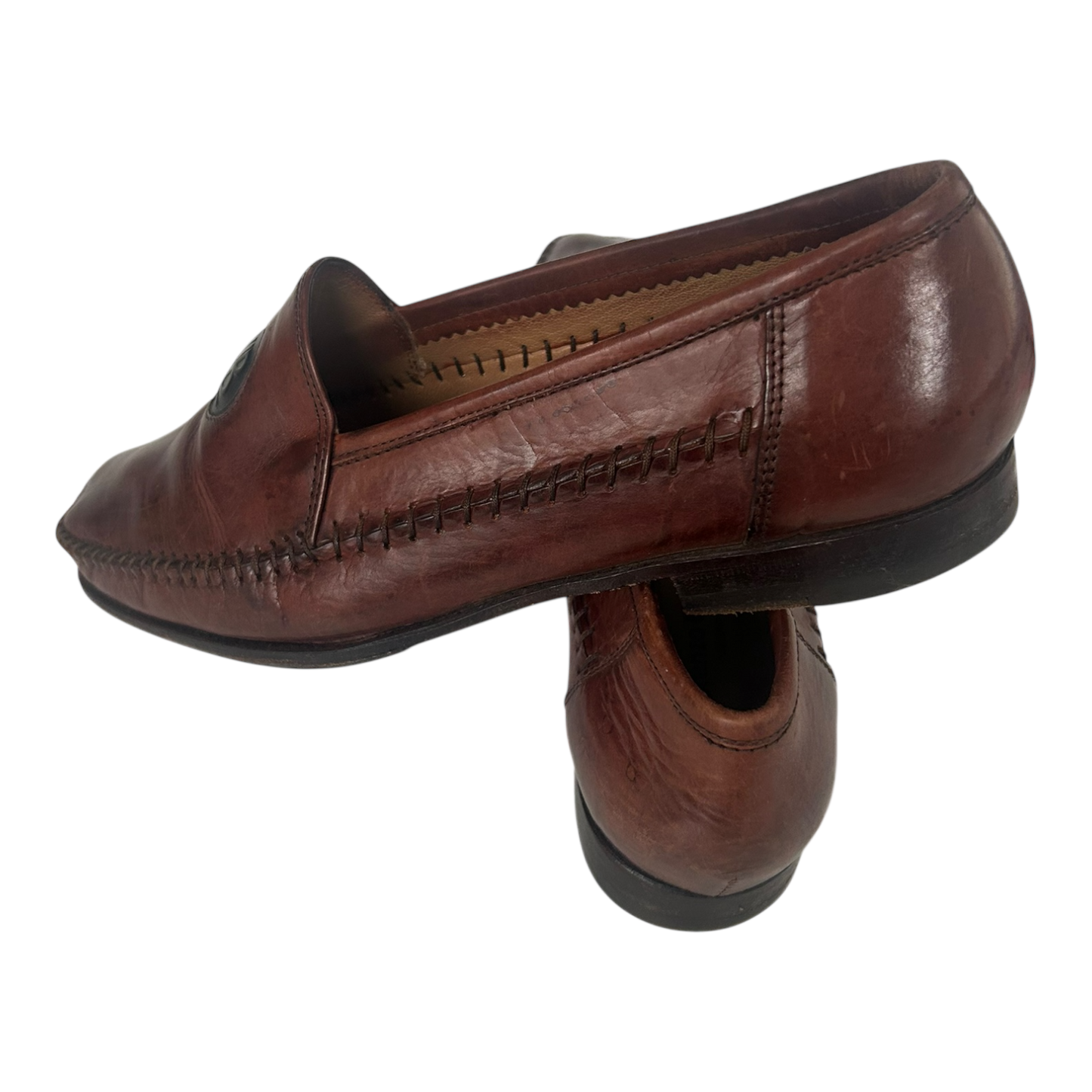 Lorenzo Banfi Milano Damen Slipper Leder Italien Klassisch Gr 39,5 Braun