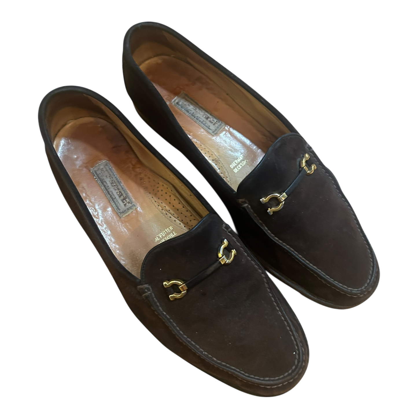 Giorgio Damen Slipper Leder Wildleder Braun Made in Italy Elegant Schuhe Gr 40