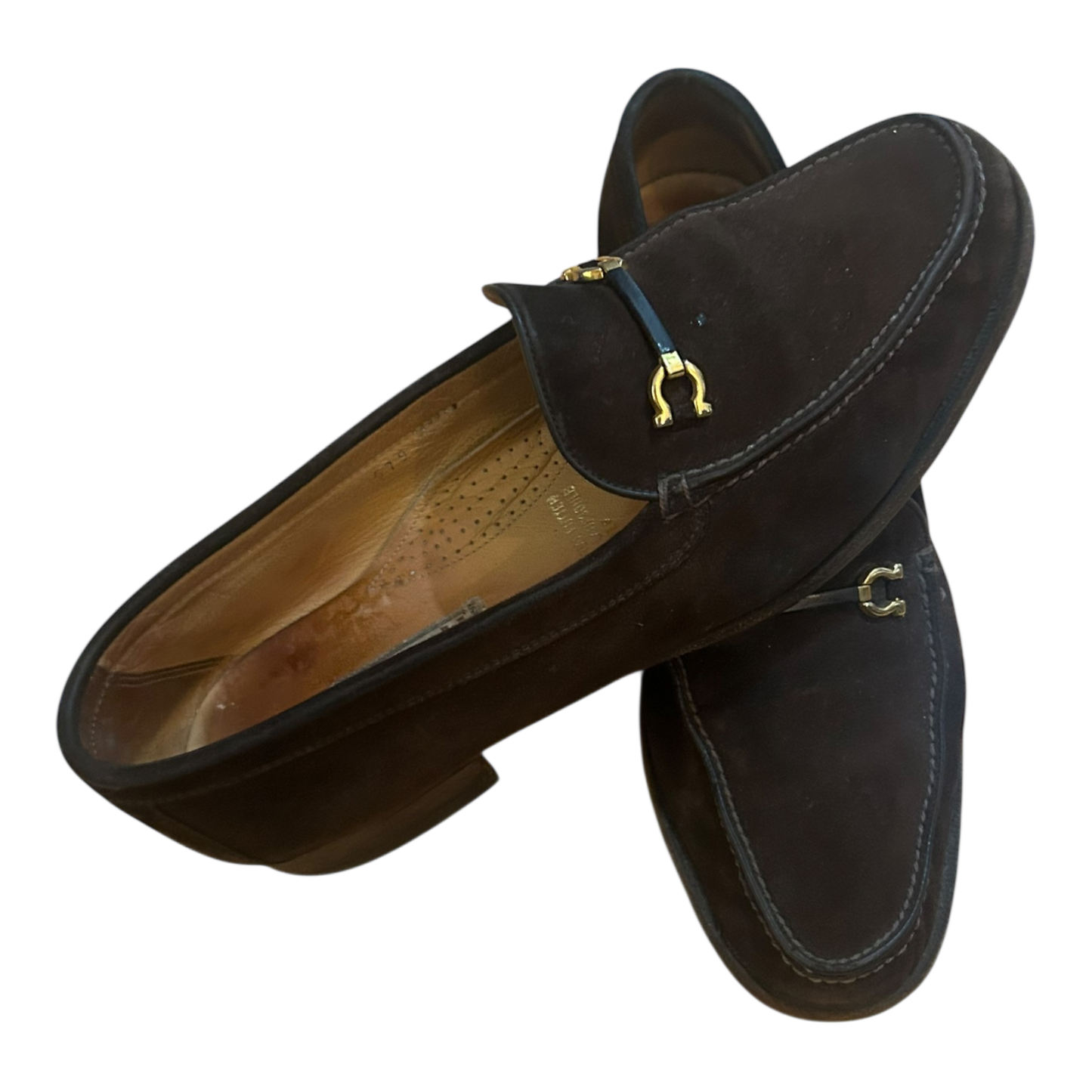 Giorgio Damen Slipper Leder Wildleder Braun Made in Italy Elegant Schuhe Gr 40