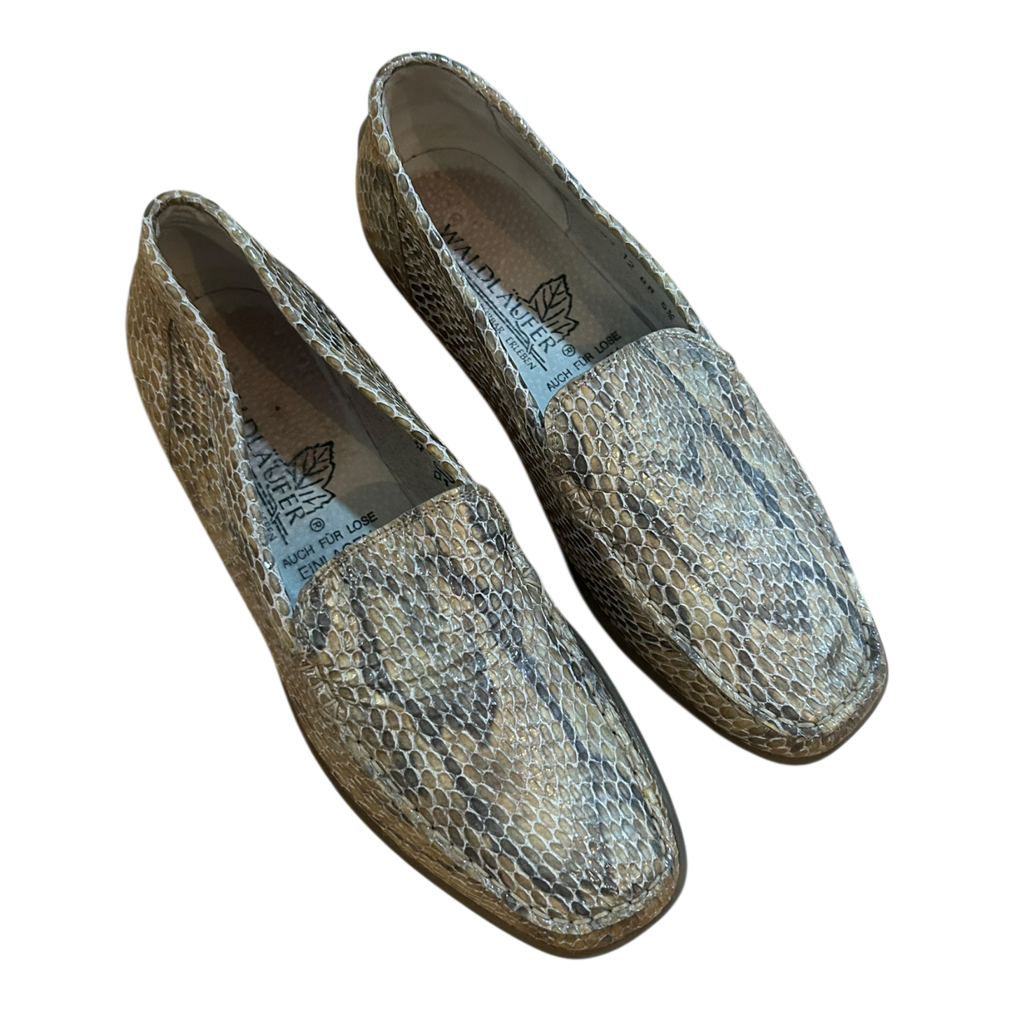 Waldläufer Damen Halbschuhe Beige Grau Gr 38 Leder Weite H Komfort