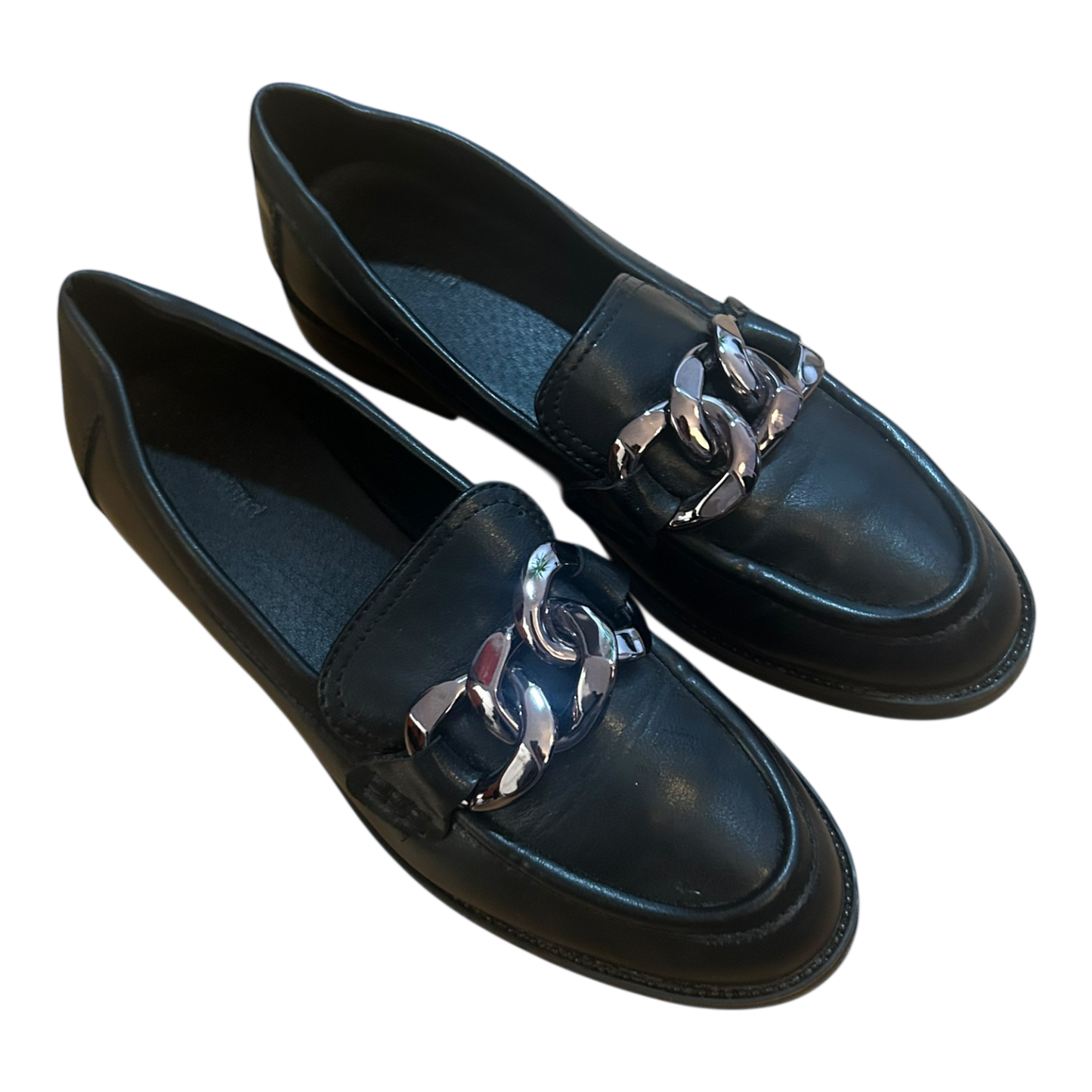 Graceland Damen Loafer Schwarz Kette Elegant Schuhe Gr 38 Flach Klassisch