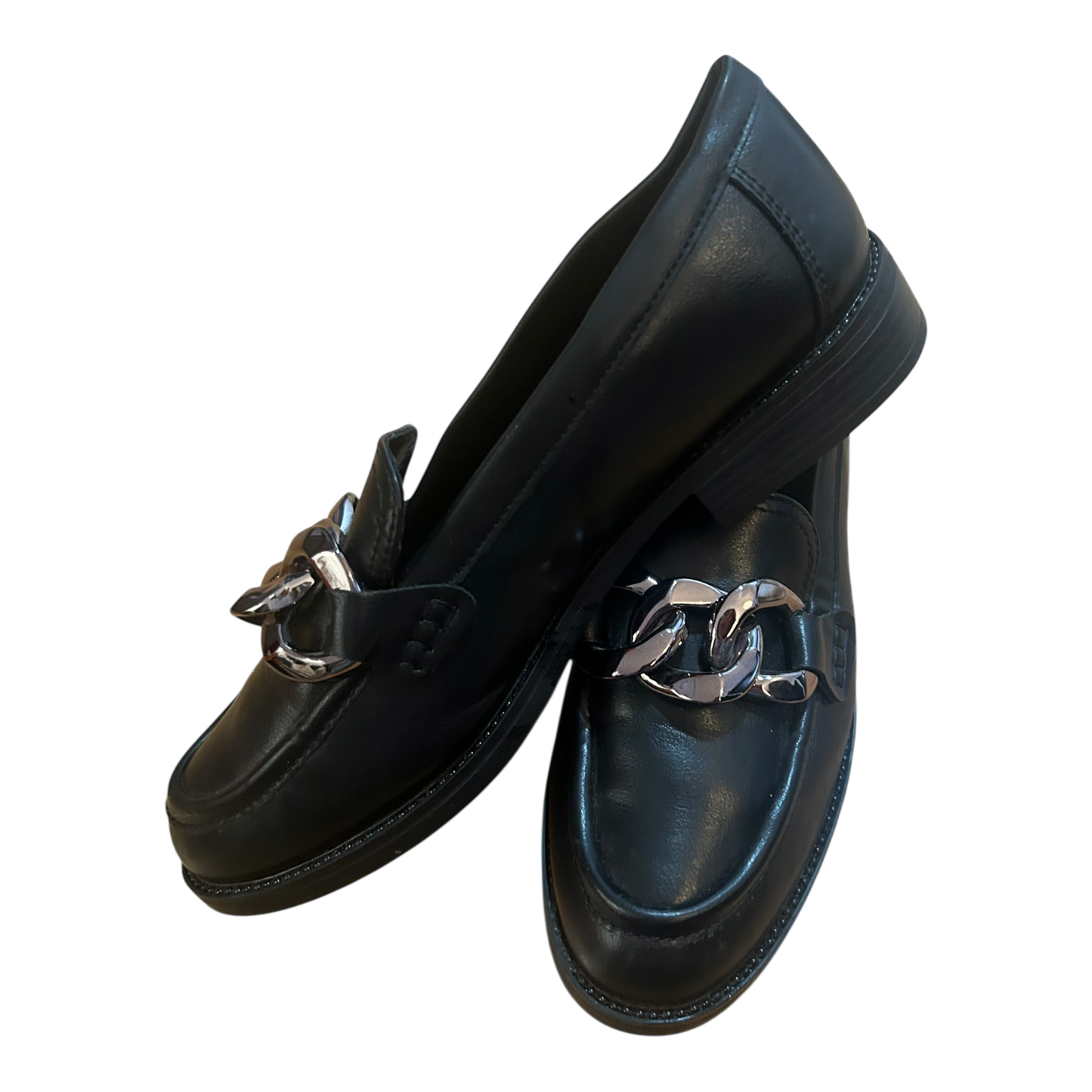 Graceland Damen Loafer Schwarz Kette Elegant Schuhe Gr 38 Flach Klassisch