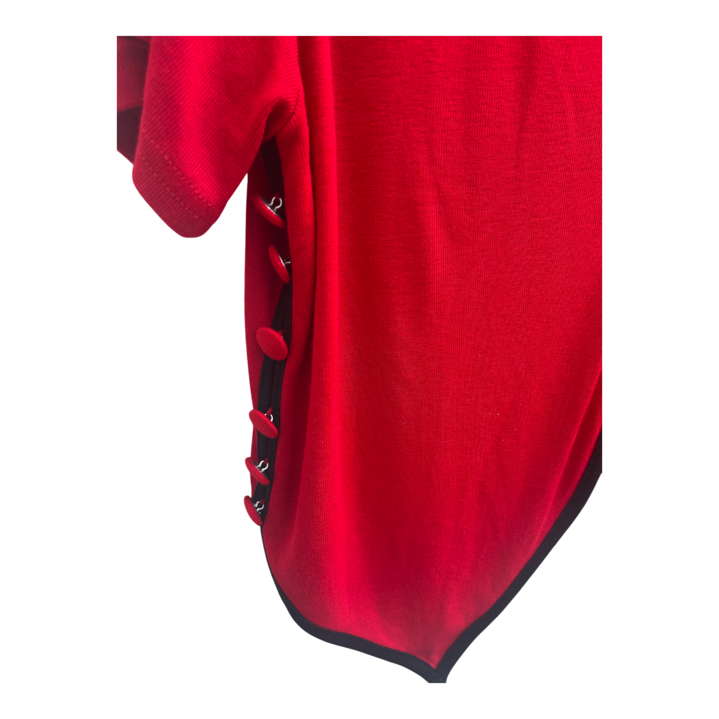 Fluide Paris Damen Bluse Shirt Rot Schwarz Gr M Vintage Oberteil Kurzarm Elegant Chic