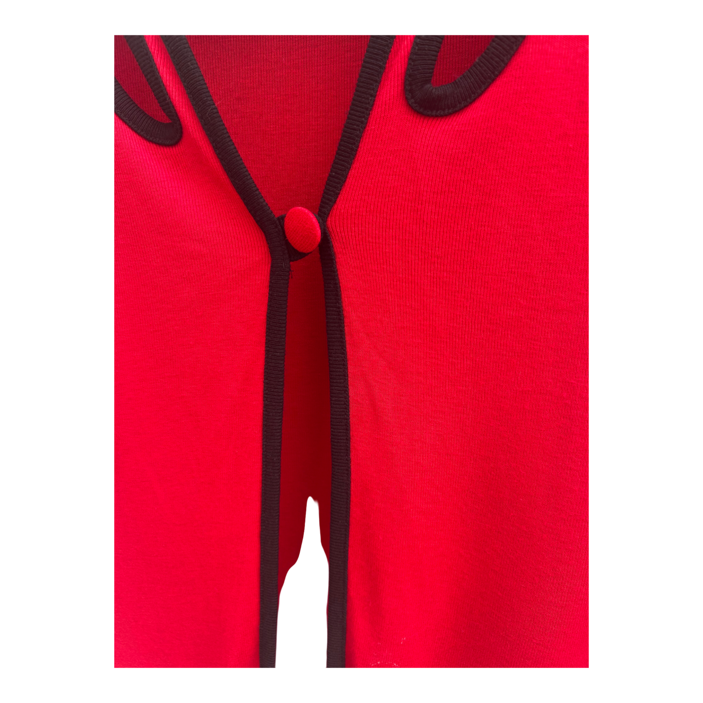 Fluide Paris Damen Bluse Shirt Rot Schwarz Gr M Vintage Oberteil Kurzarm Elegant Chic