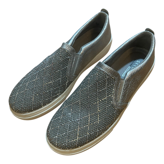 Skechers Slip On Damen Schuhe Gr 38 Grau Glitzer Strass Komfort Freizeit