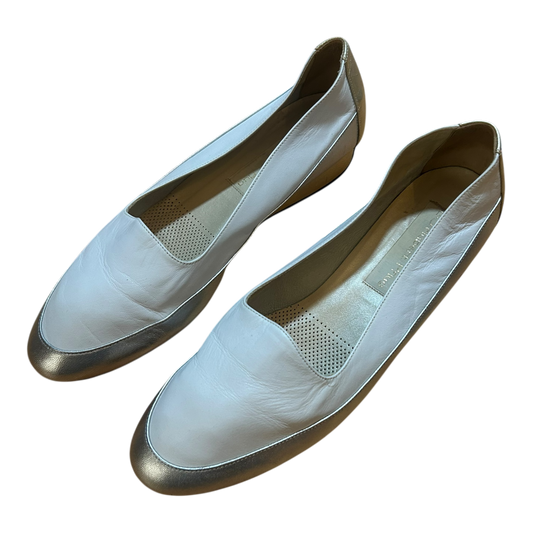 Hubert Pflug Damen Schuhe Leder Elegant Weiss Silber Gold Komfort Gr 40,5