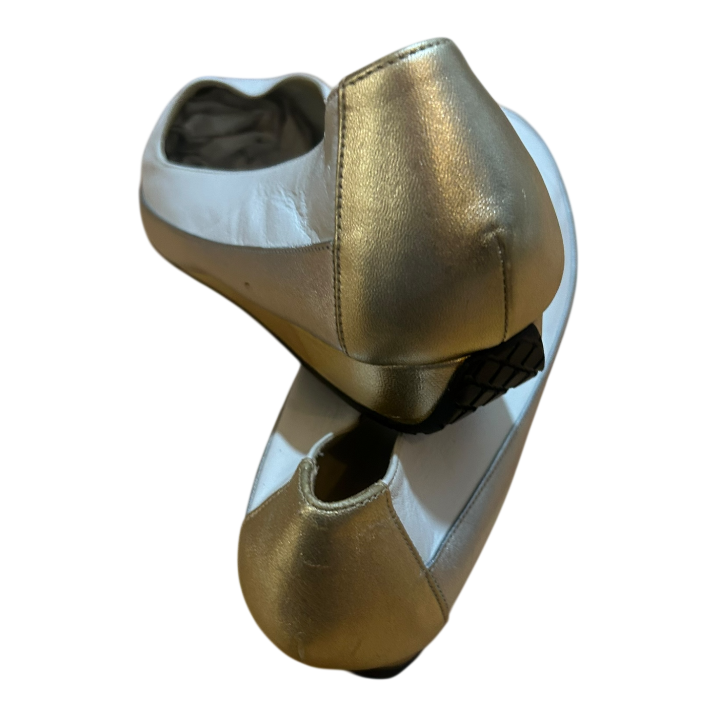 Hubert Pflug Damen Schuhe Leder Elegant Weiss Silber Gold Komfort Gr 40,5