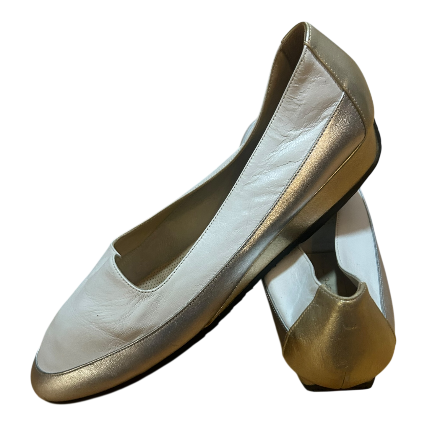 Hubert Pflug Damen Schuhe Leder Elegant Weiss Silber Gold Komfort Gr 40,5