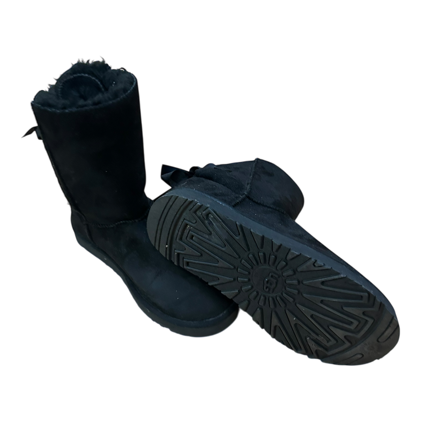 UGG Bailey Bow II Damen Gr 41 Schlupfboots Stiefel Schwarz Lederfell Gr 41 Winter