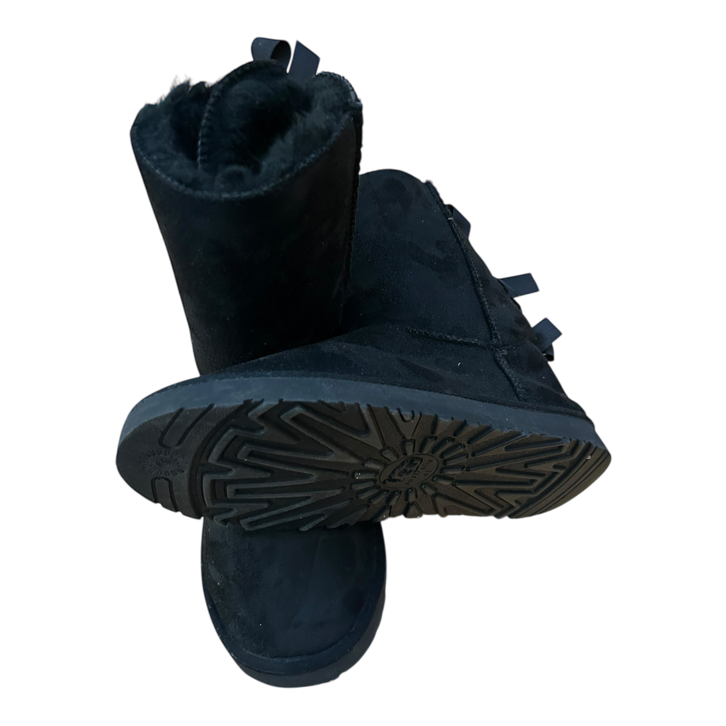 UGG Bailey Bow II Damen Gr 41 Schlupfboots Stiefel Schwarz Lederfell Gr 41 Winter