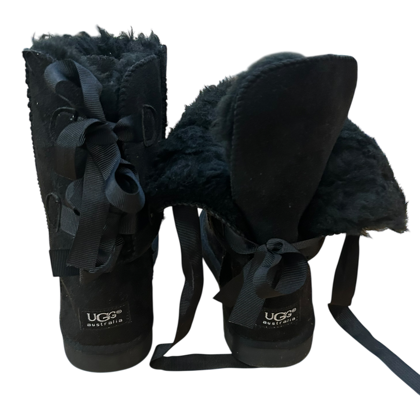 UGG Bailey Bow II Damen Gr 41 Schlupfboots Stiefel Schwarz Lederfell Gr 41 Winter