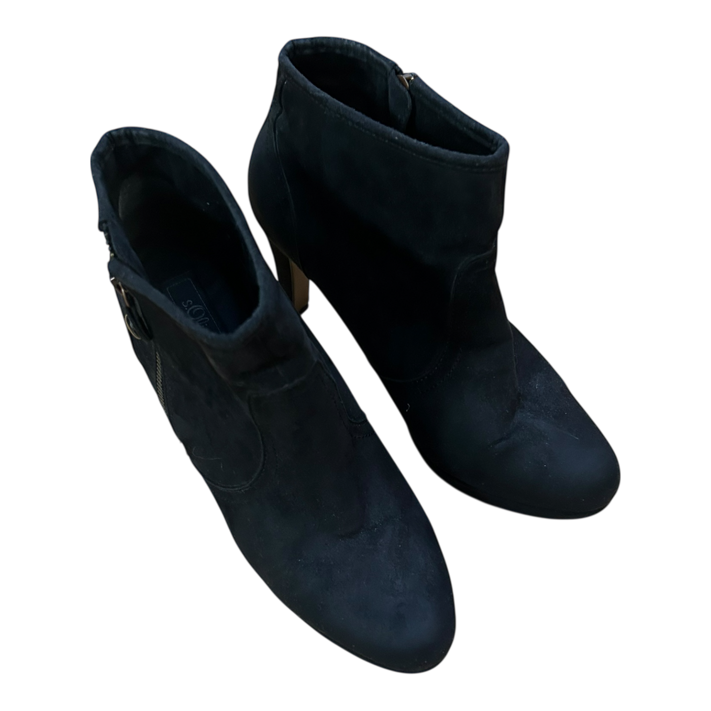 s.Oliver Damen Stiefeletten Gr 41 Schwarz Wildleder Elegant Absatz 9 cm