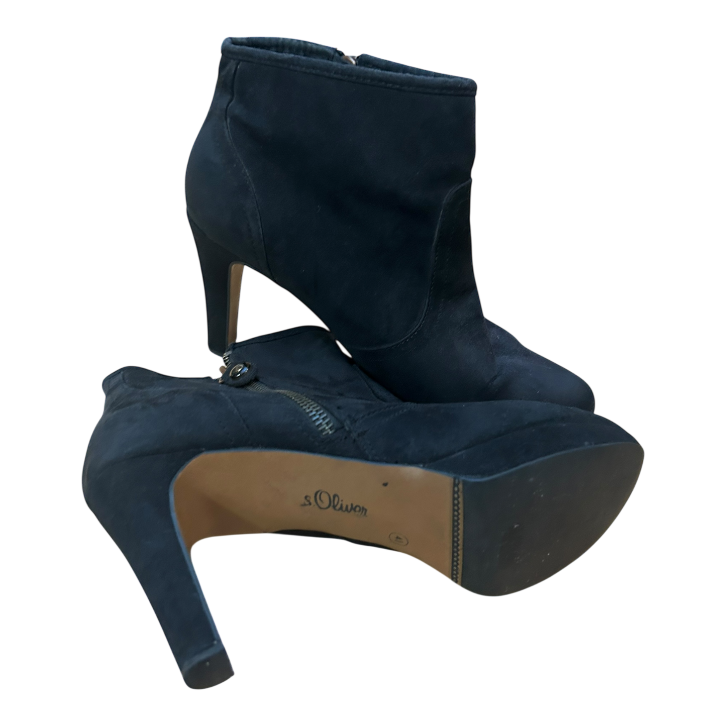 s.Oliver Damen Stiefeletten Gr 41 Schwarz Wildleder Elegant Absatz 9 cm