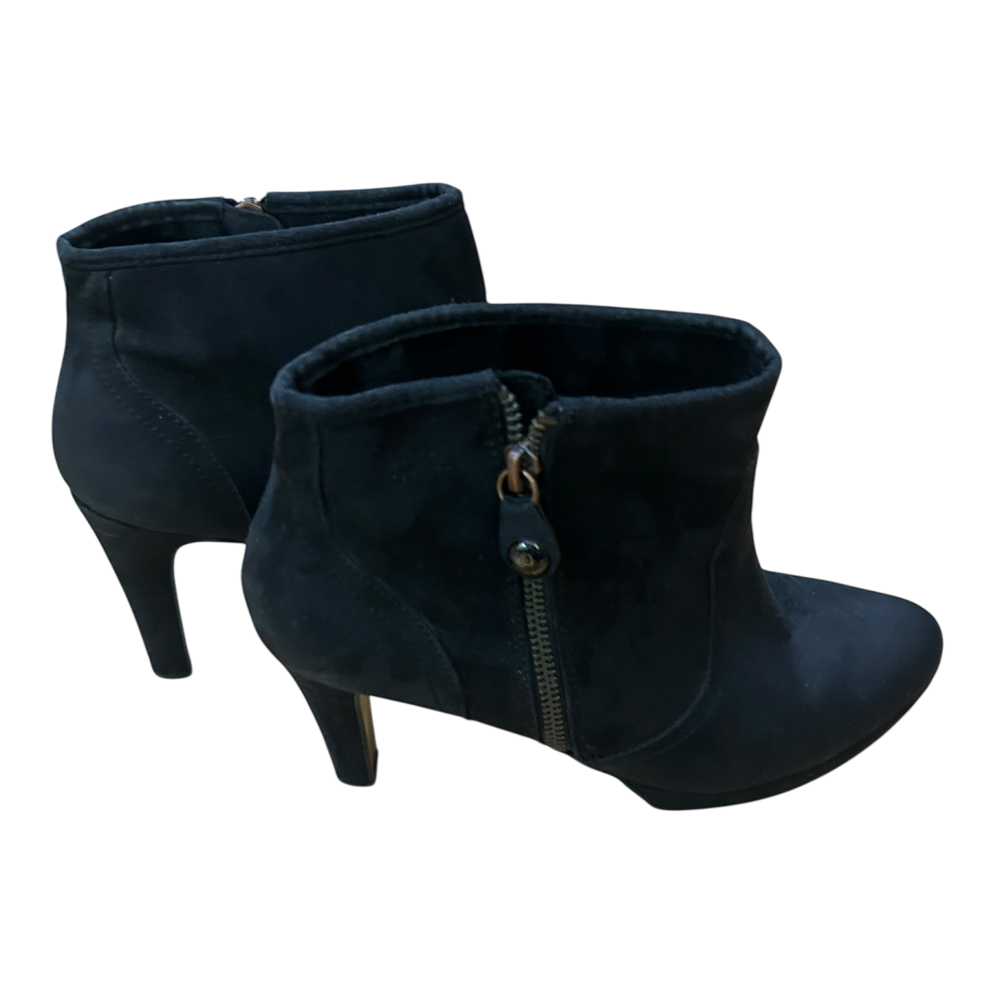 s.Oliver Damen Stiefeletten Gr 41 Schwarz Wildleder Elegant Absatz 9 cm