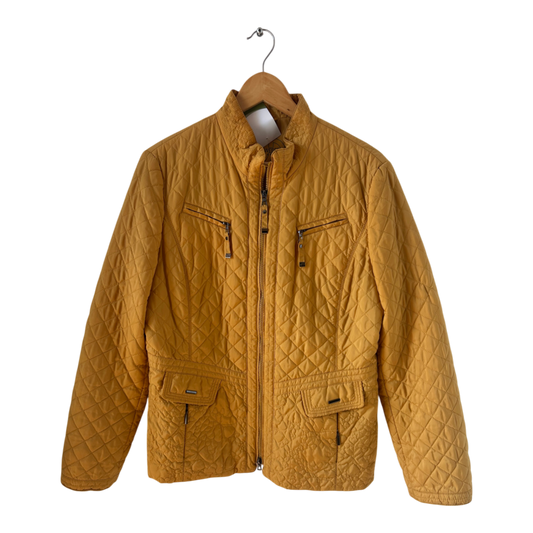 Gerry Weber Jacke Damen Gr 40 Steppjacke Senfgelb Übergangsjacke leicht tailliert