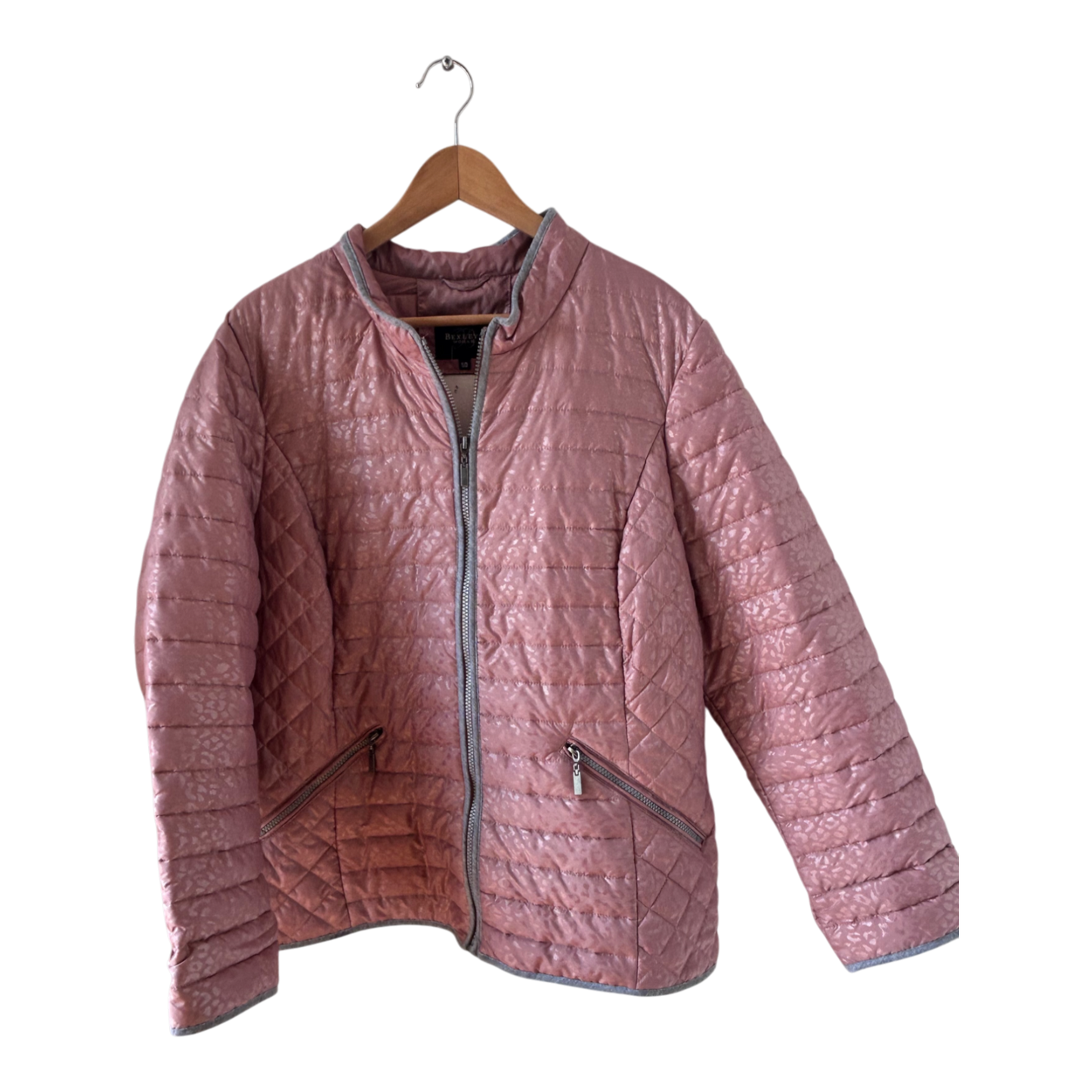 Bexleys Woman Jacke Damen Gr 50 Steppjacke Altrosa Übergangsjacke leicht glänzend