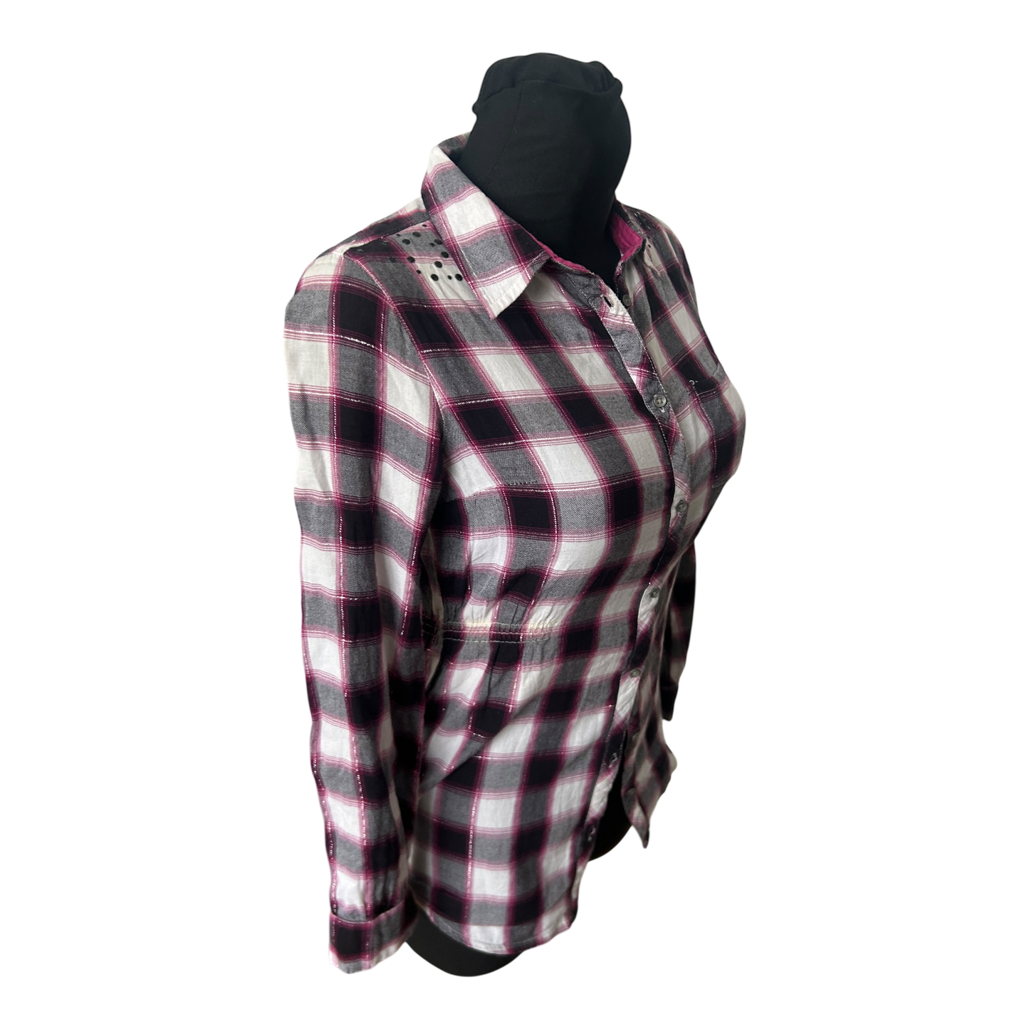 C&A Bluse Mädchen Karo Gr 158 Baumwolle Langarm Freizeit Herbst Lässig