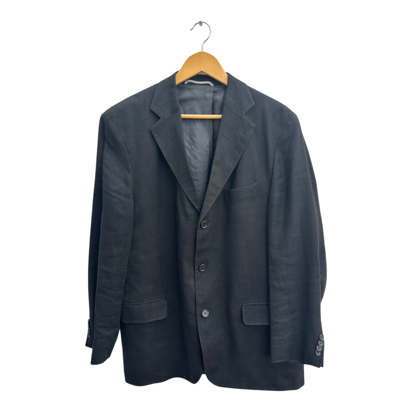 Mc Neal Sakko Herren Schwarz Leinen Gr 54 Sommer Blazer Leicht Jackett Elegant