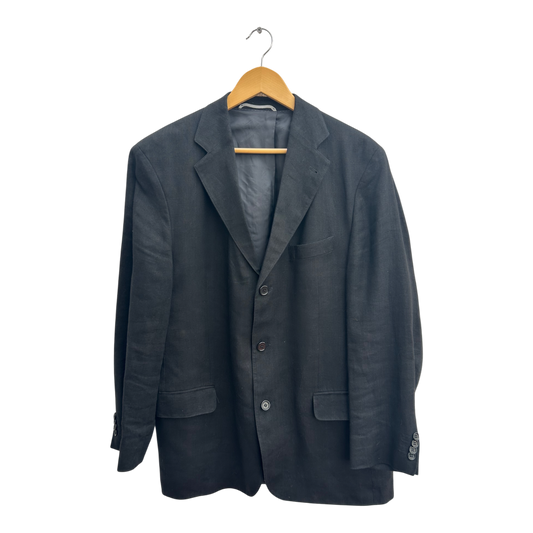 Mc Neal Sakko Herren Schwarz Leinen Gr 54 Sommer Blazer Leicht Jackett Elegant