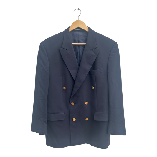 DAKS DO Squadron Blazer Herren Gr 54 Dunkelblau Wolle Goldknöpfe Navy Elegant UK