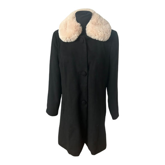 Esmara by Heidi Klum Mantel Damen Gr 42 Schwarz Wollmix Elegant Klassisch