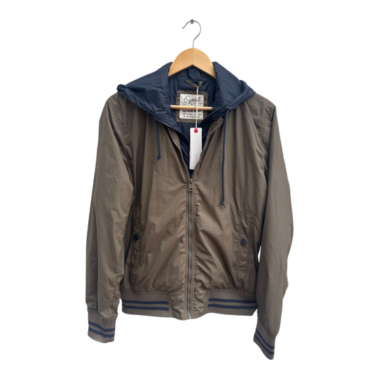 Esprit Jacke Herren M Windbreaker Neu Khaki Blau Kapuze Freizeitjacke Übergangszeit
