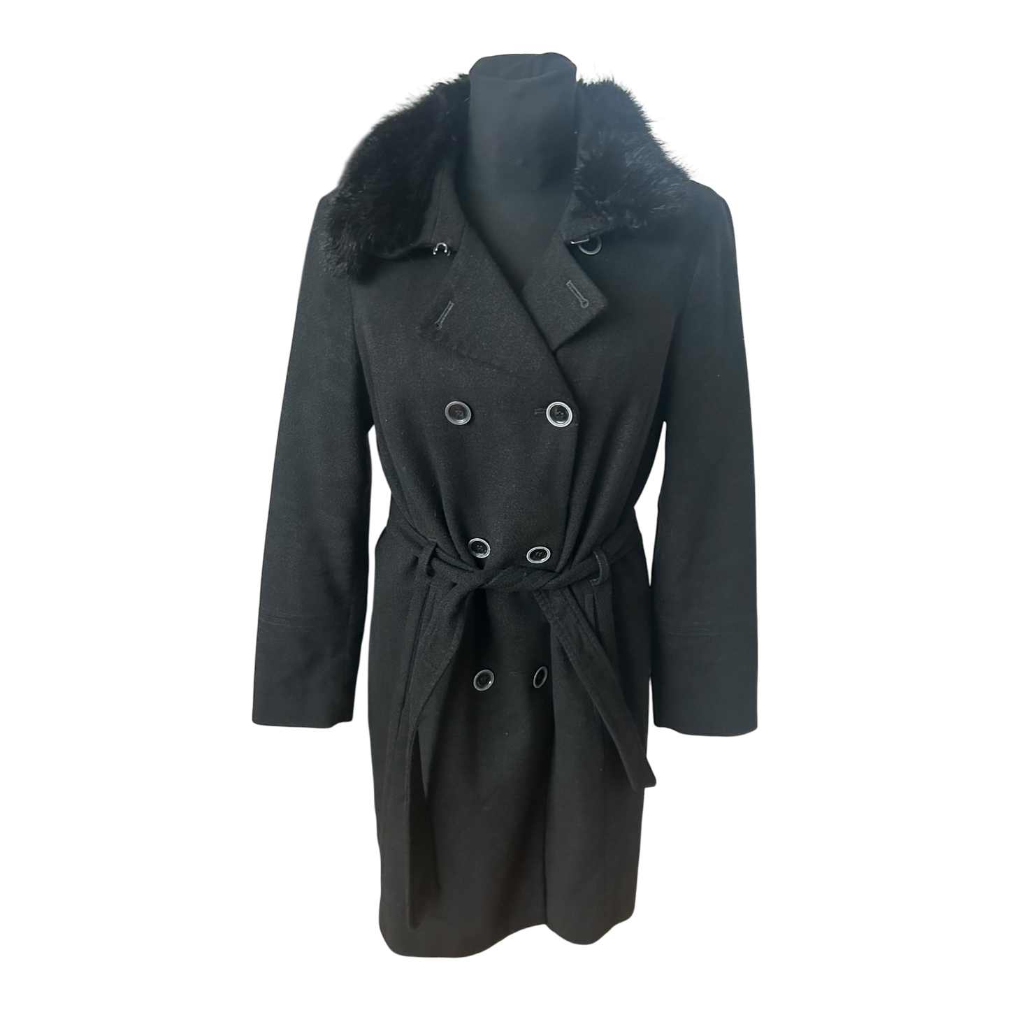 s Oliver Black Label Mantel Damen Gr 40 Dunkelgrau Wollmix Elegant Klassisch