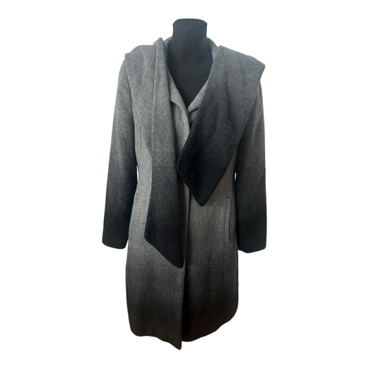 Alba Moda Mantel Damen Gr 40 Grau Wollmix Elegant Kapuzenschal Klassisch