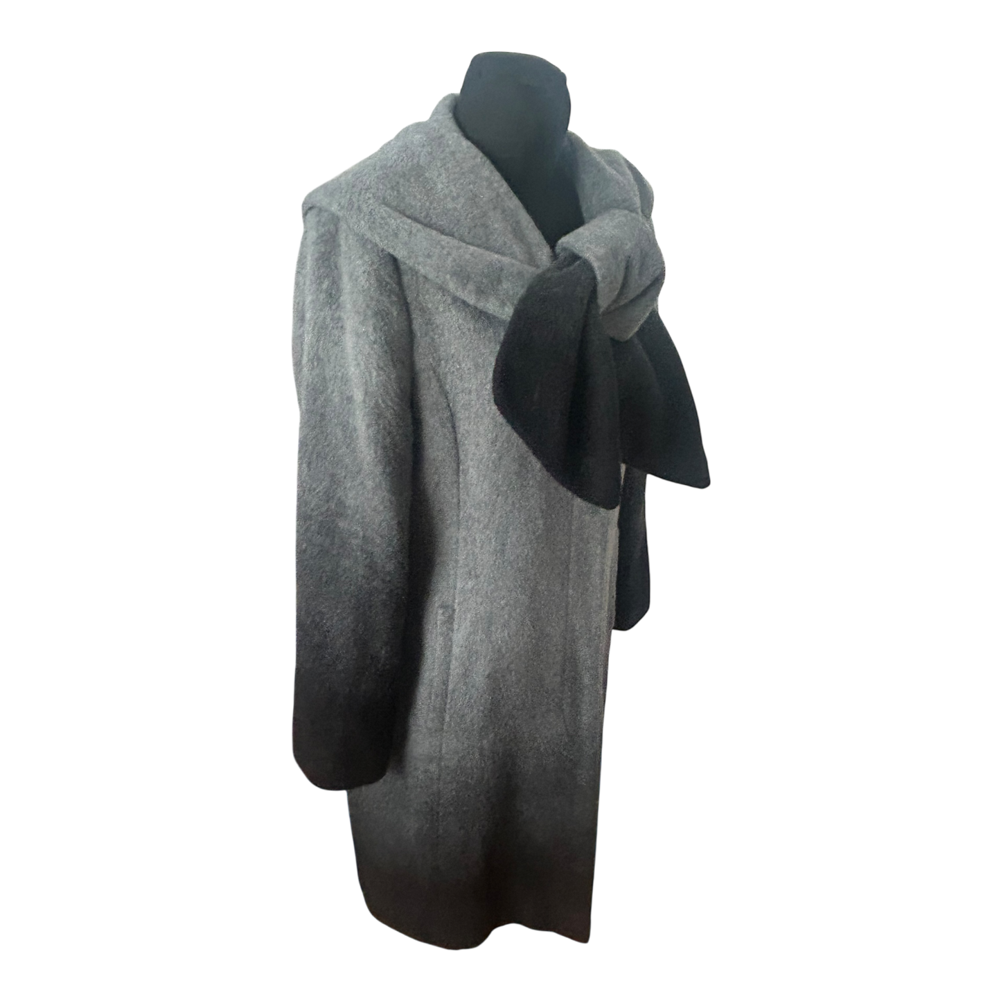 Alba Moda Mantel Damen Gr 40 Grau Wollmix Elegant Kapuzenschal Klassisch