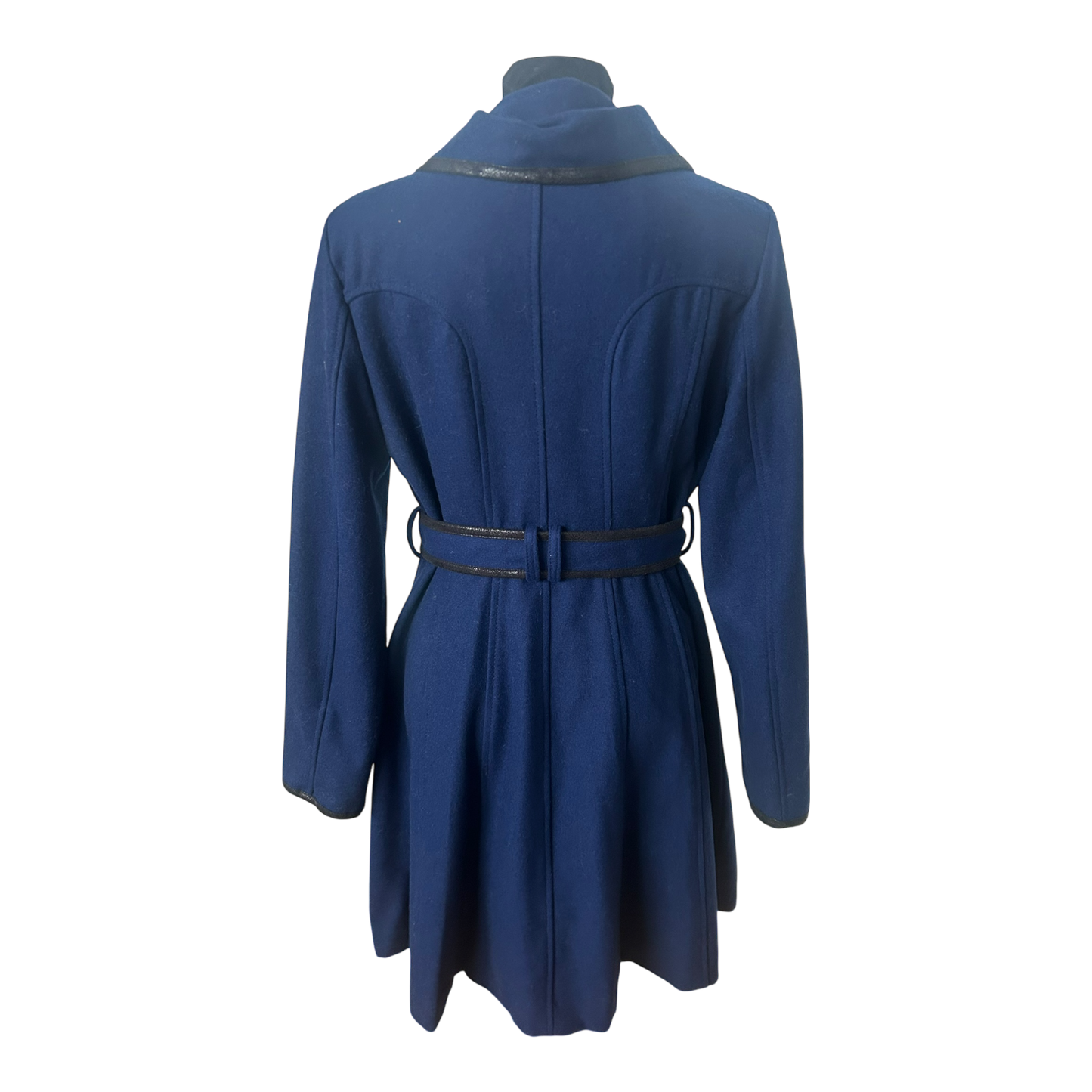 Jessica Simpson Mantel Damen Gr L Blau Elegant Wollmantel Bindegürtel