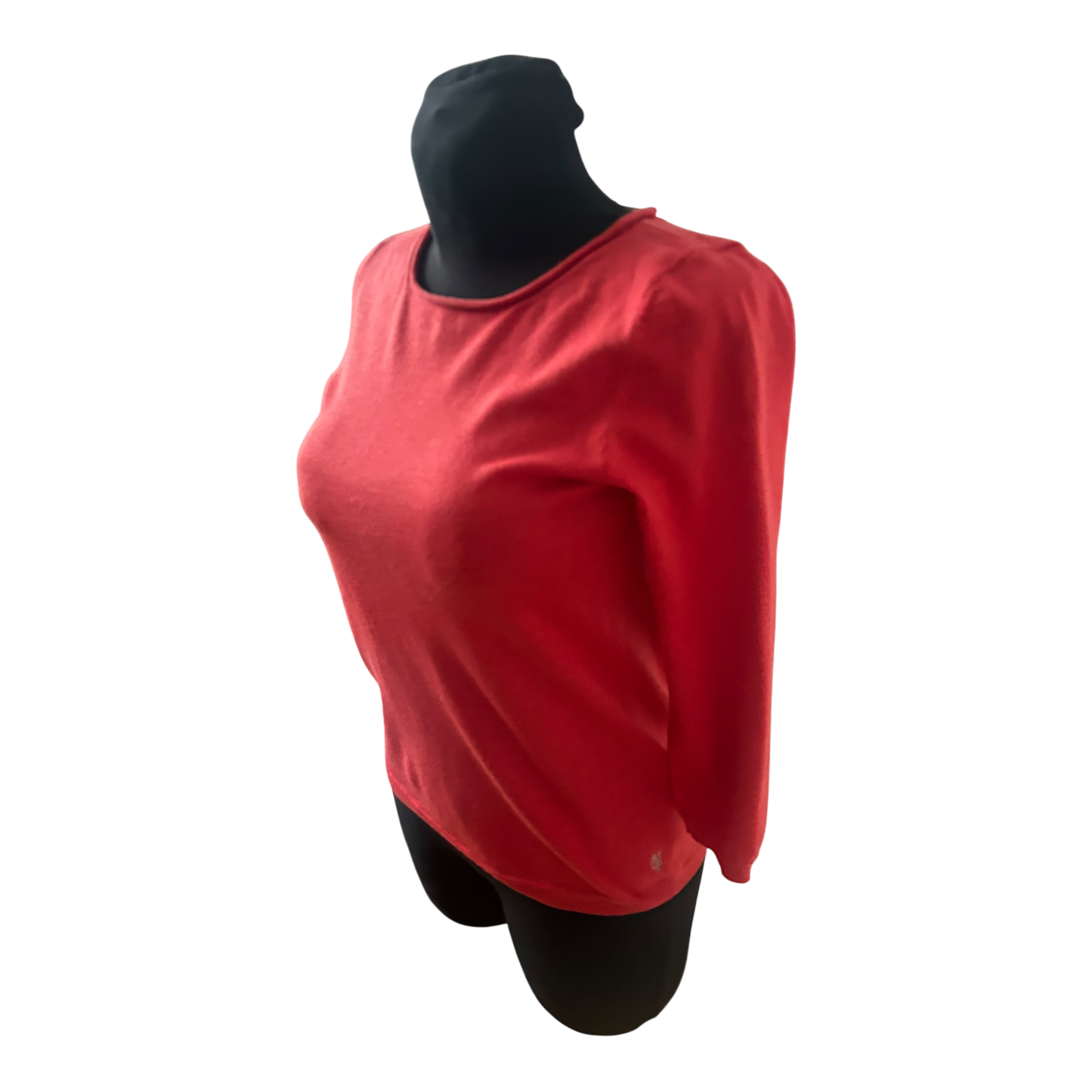 Marc O Polo Damen Pullover Gr S Rot Merino Baumwolle 3/4 Arm Hochwertig