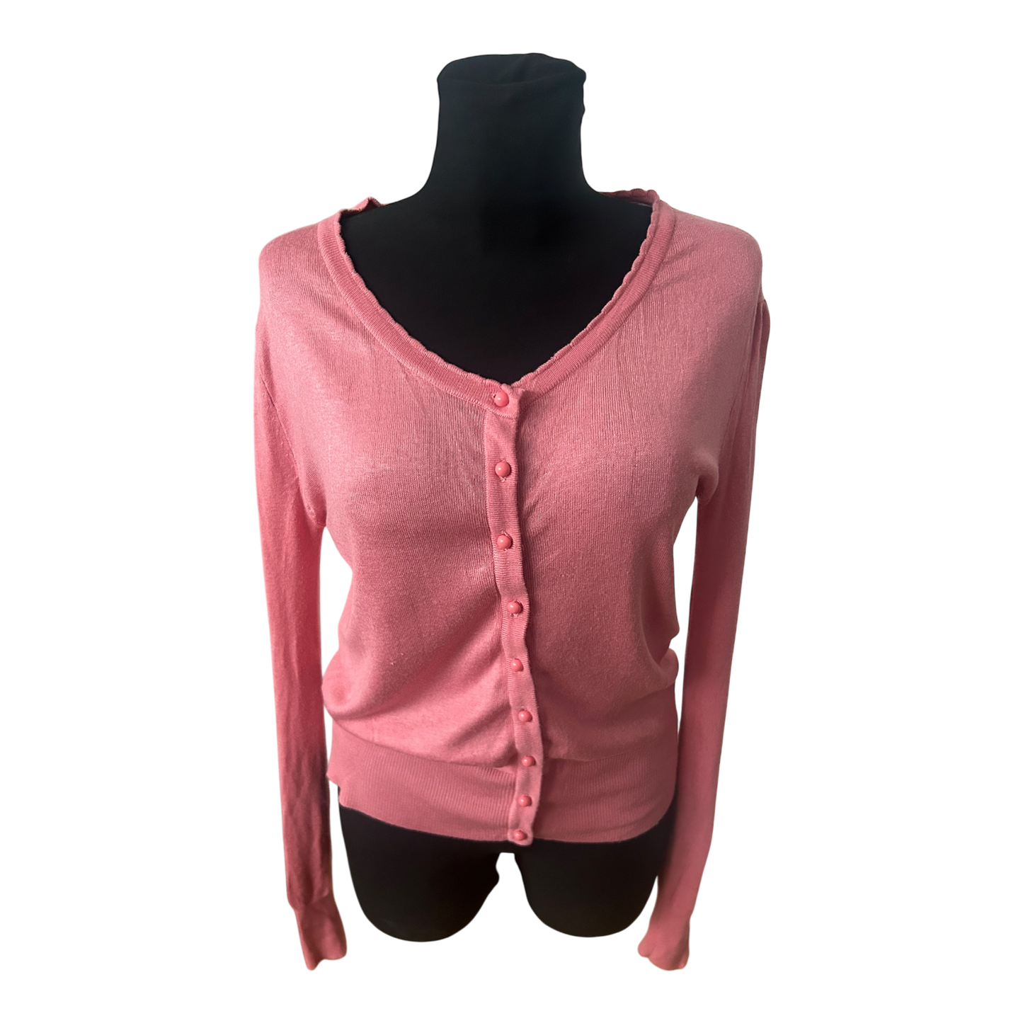 Atmosphere Damen Strickjacke Gr 40 Rosa V Ausschnitt Knopfleiste Langarm