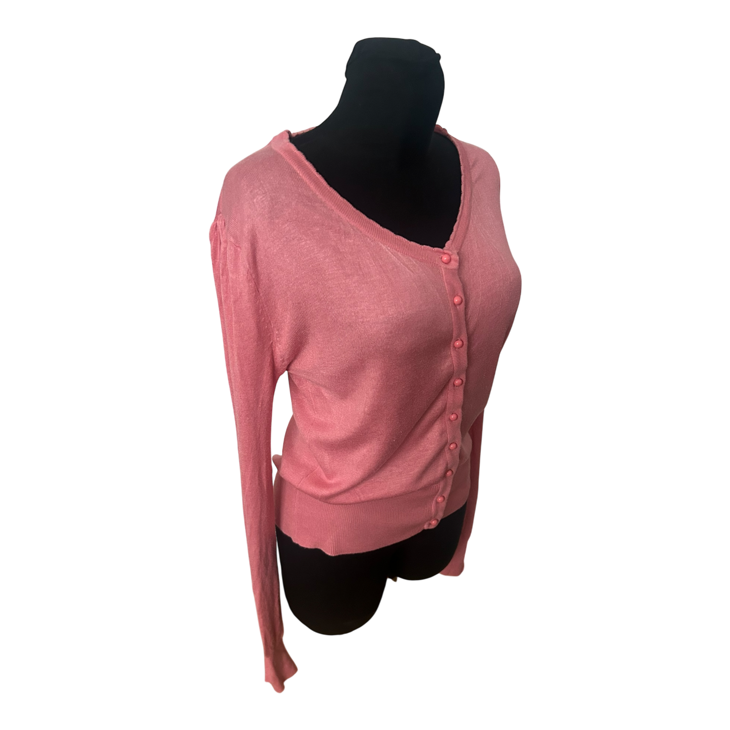 Atmosphere Damen Strickjacke Gr 40 Rosa V Ausschnitt Knopfleiste Langarm