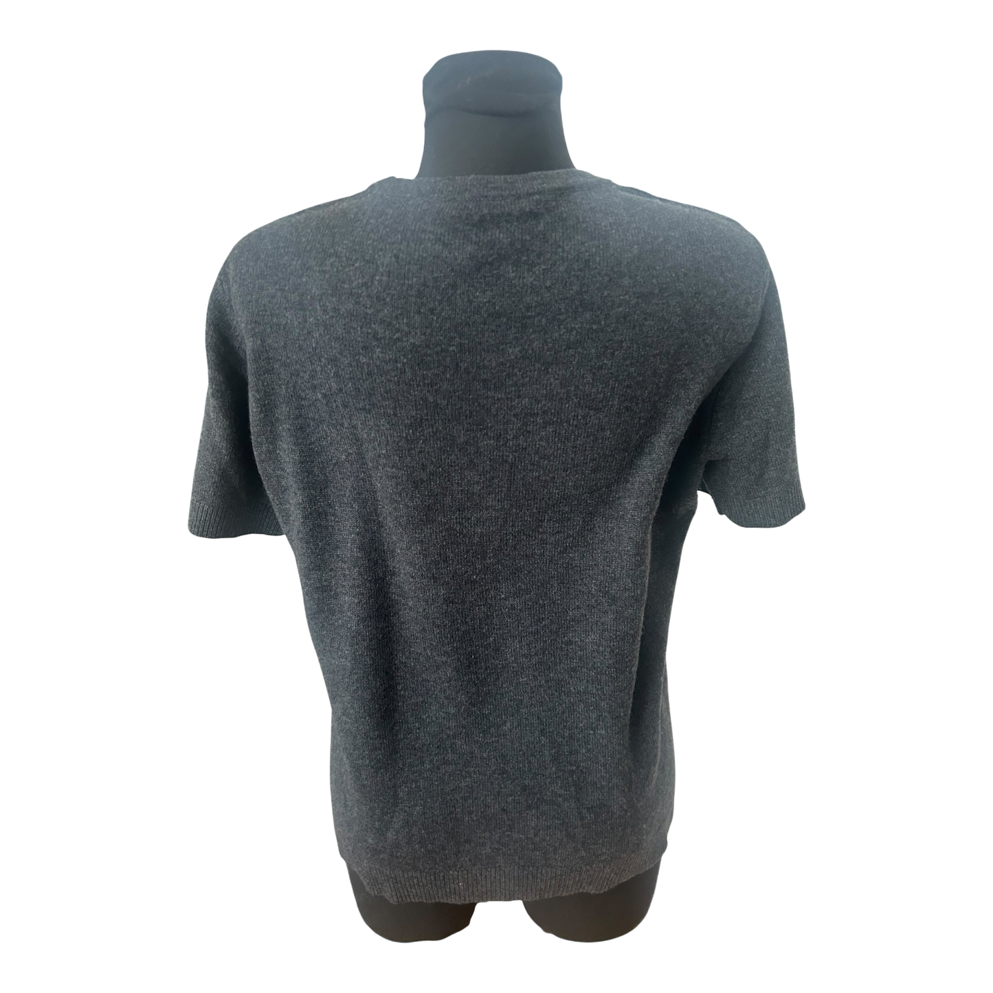 Fabiani Damen Strickpullover Gr 42 Grau Wolle Kaschmir Kurzarm Klassisch