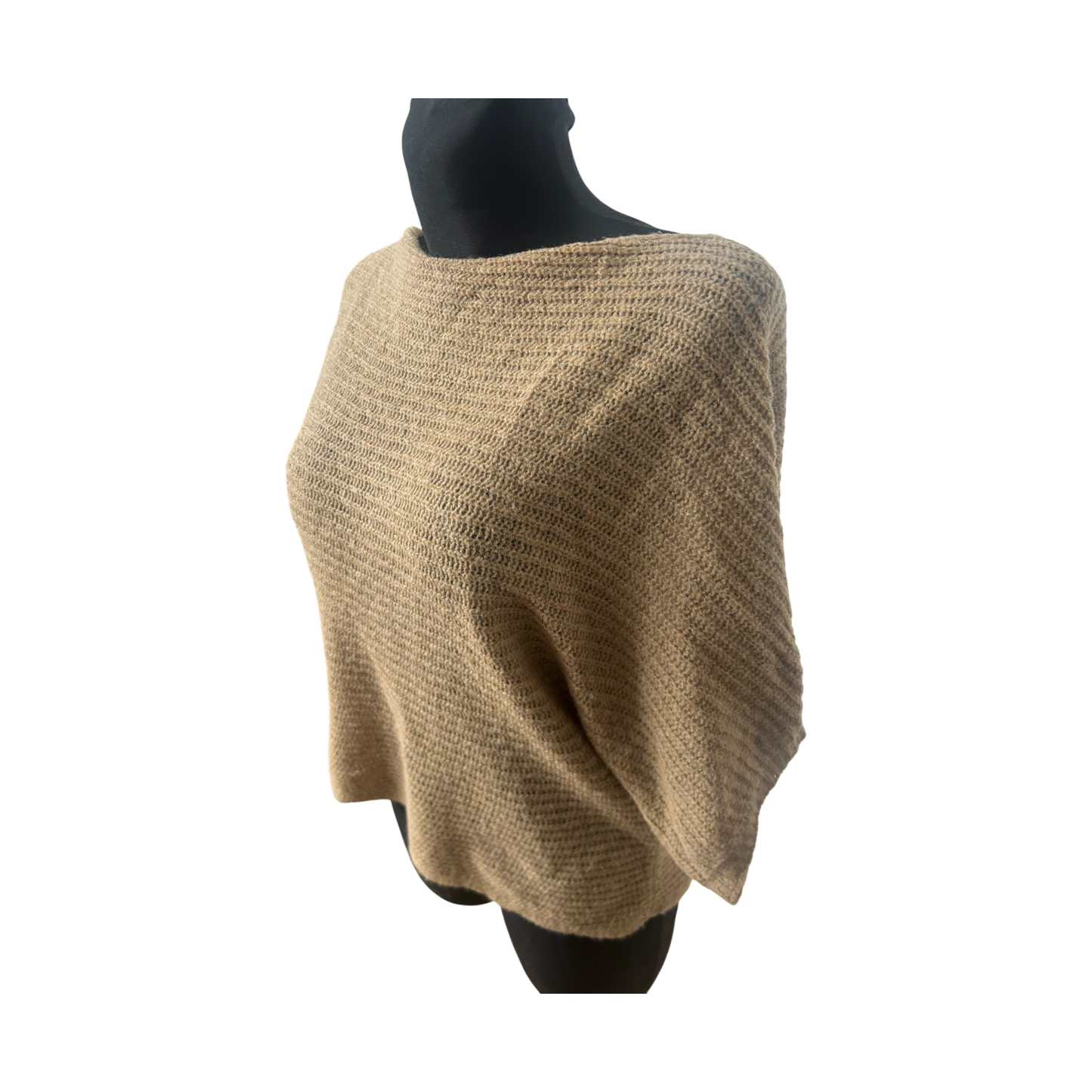 Benetton Pullover Damen Strickpullover Gr S Beige Fledermausärmel Schurwolle