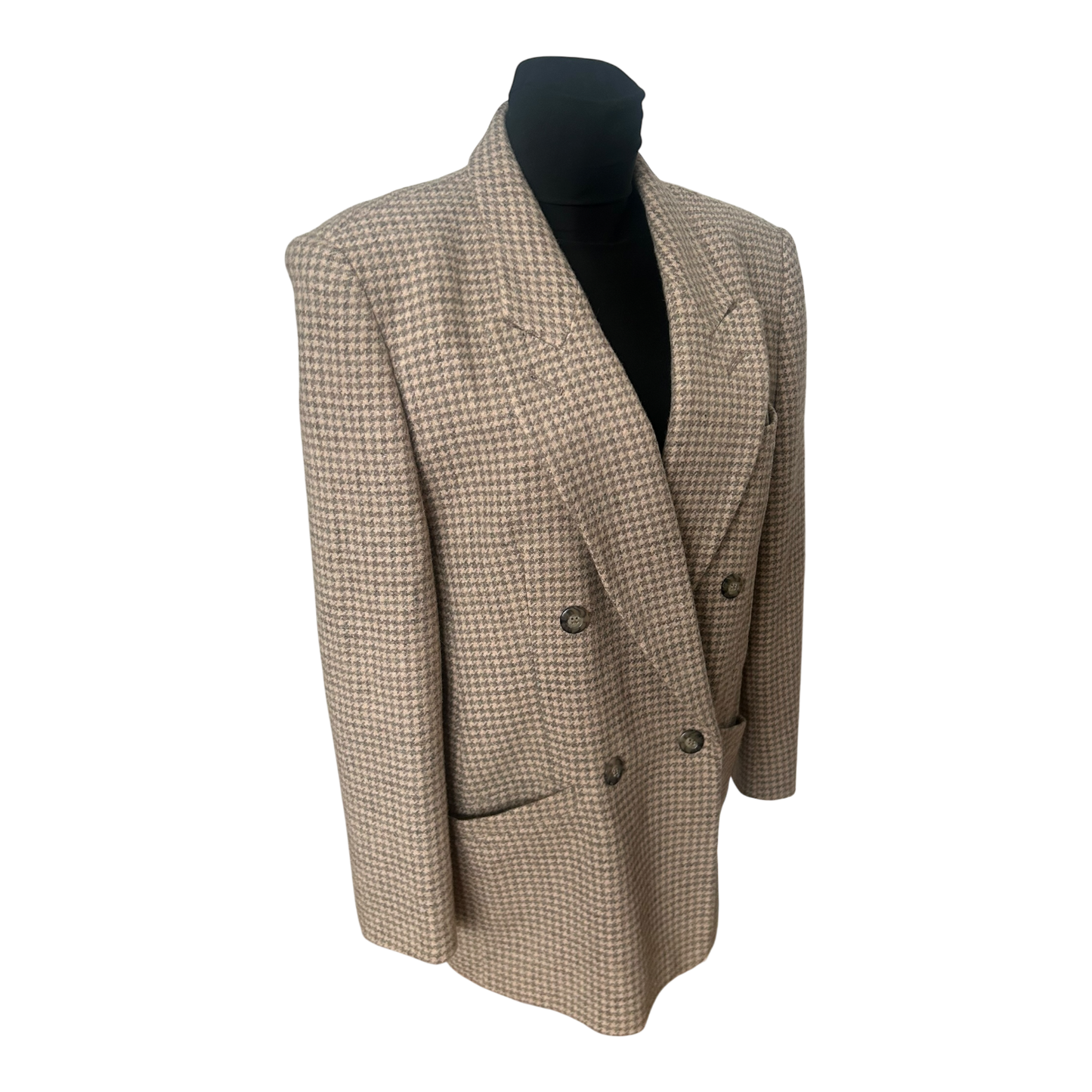 Madeleine Blazer Damen Gr 42 Vintage Schurwolle Alpaka Rose Grau Elegant