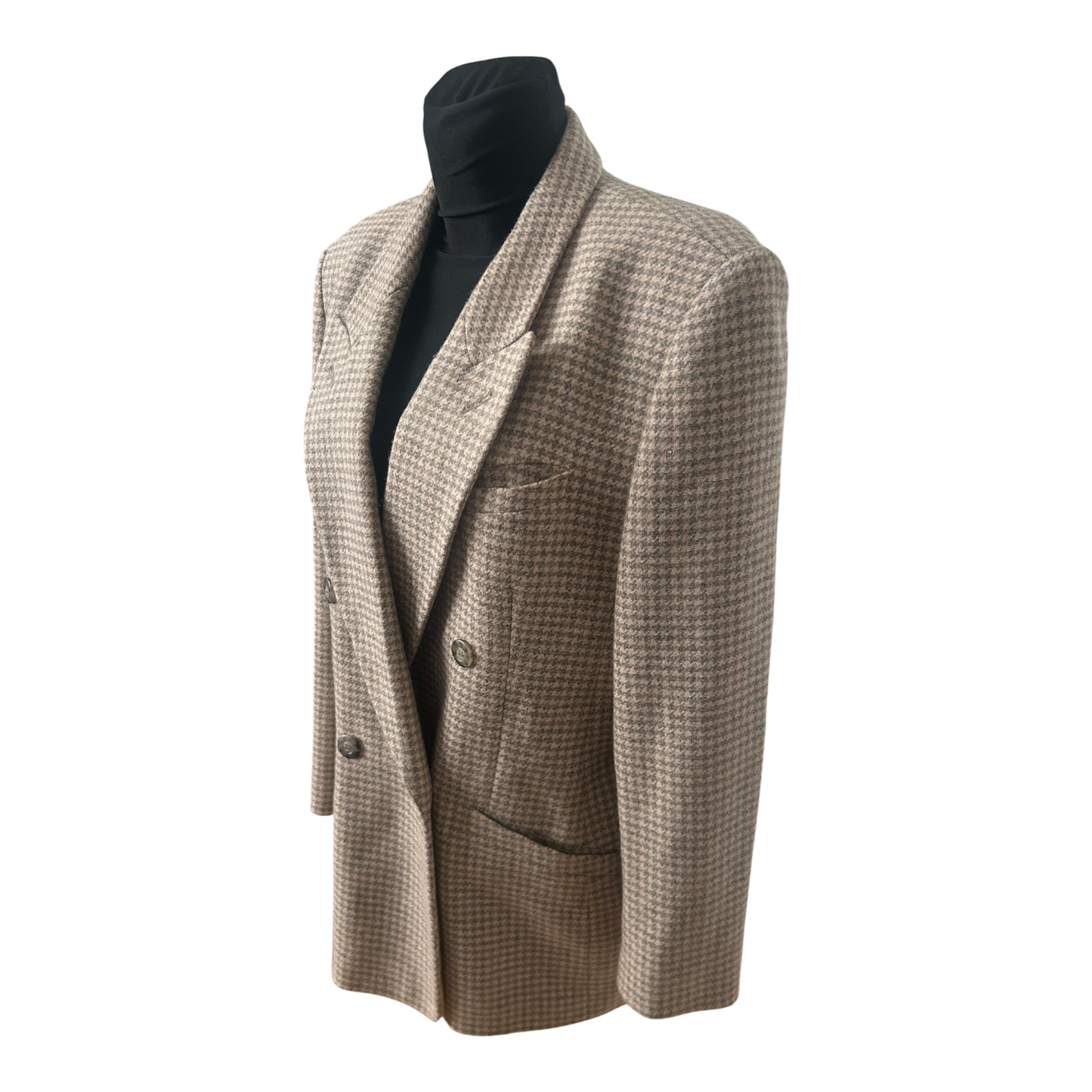 Madeleine Blazer Damen Gr 42 Vintage Schurwolle Alpaka Rose Grau Elegant