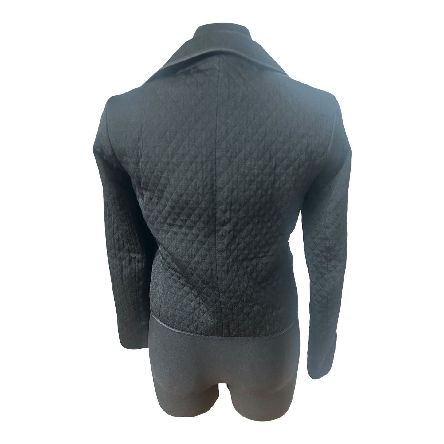 H&M Blazer Damen Gr 34 Schwarz Steppoptik Kurzblazer Übergang Elegant