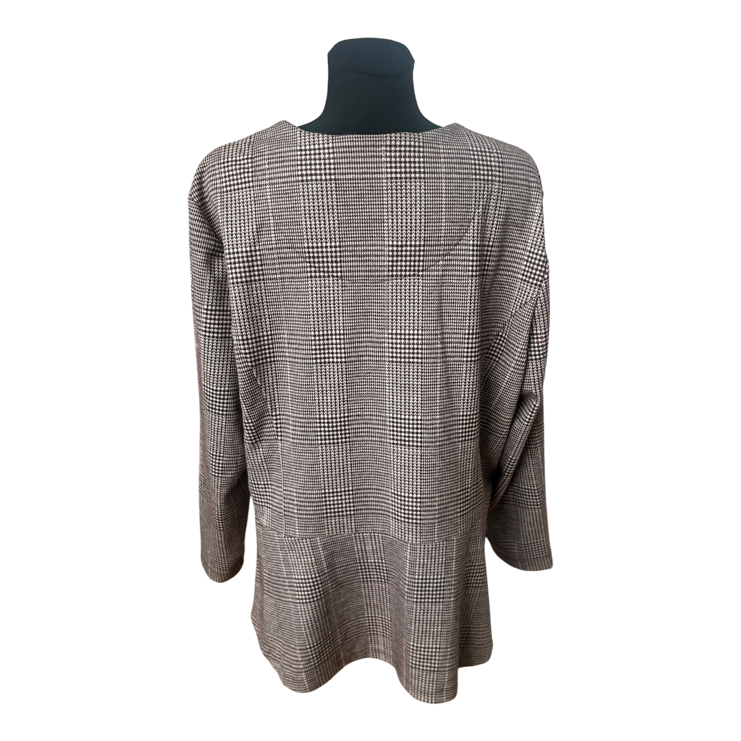 Second Hand Liebe Blazer Damen Gr 50 Braun Rosa Kariert Goldknöpfe Elegant