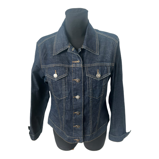 Jeps Jeansjacke Damen L Blau Denim Baumwolle Stretch Klassisch Zeitlos