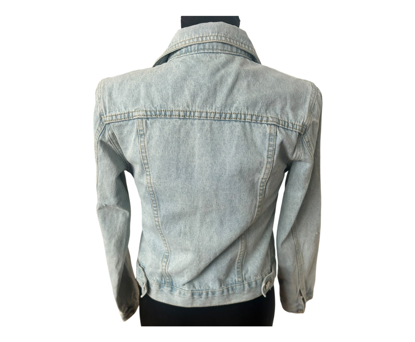 Jeansjacke Damen Gr S Hellblau Tupfenstruktur Baumwollmix Klassisch Kurz