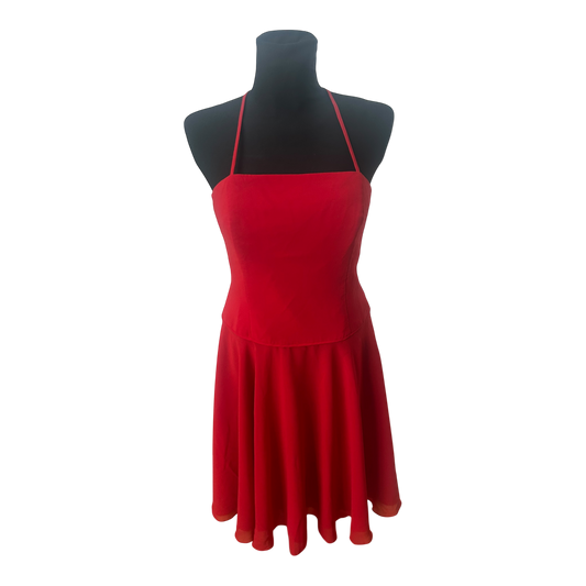 Adagio Damen Kleid Gr 38 Rot Trägerkleid Chiffon Elegant Sommer