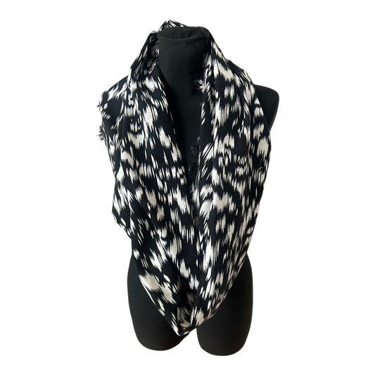 Gina Benotti Loop Schal Damen Schwarz Weiß Abstrakt Muster Modern