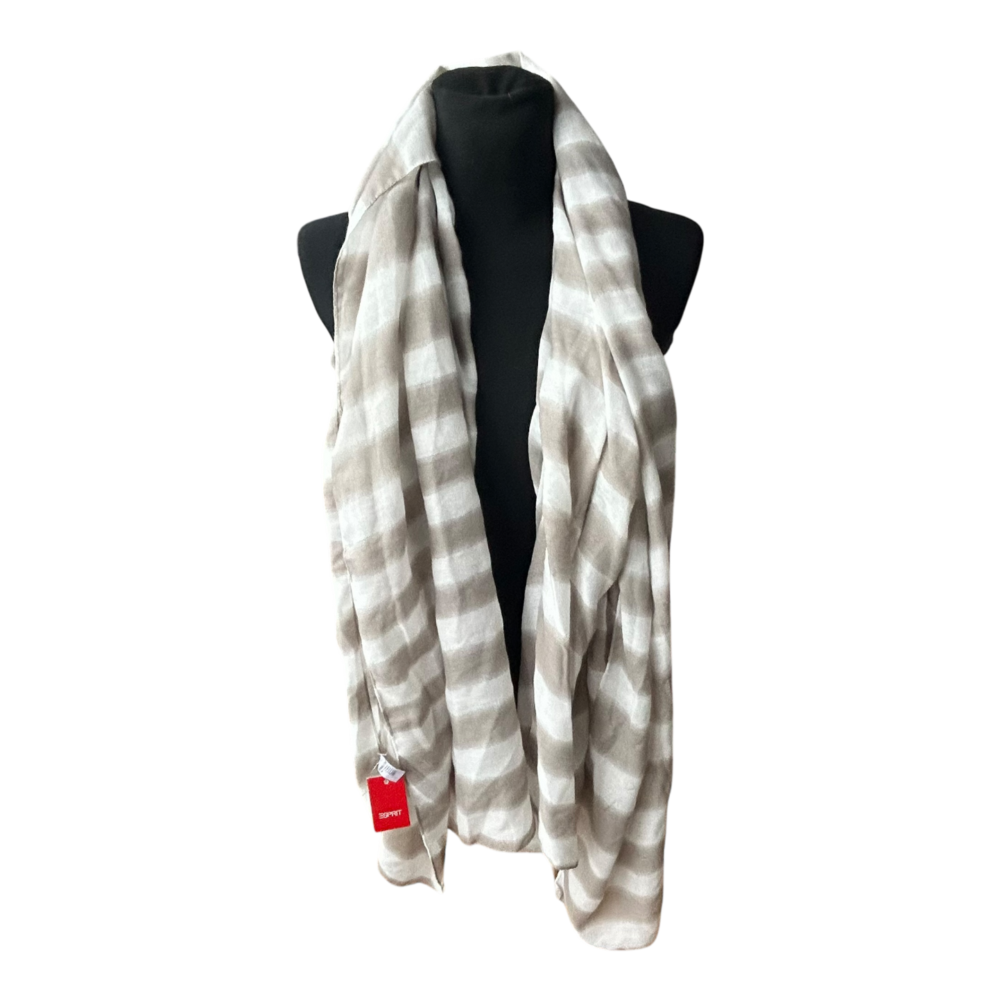 Damen Schal Esprit beige gestreift weich leicht elegant Tuch Accessoire