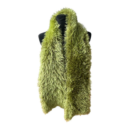 Damen Schal grün außergewöhnlich flauschig stretchig künstlerisch weich