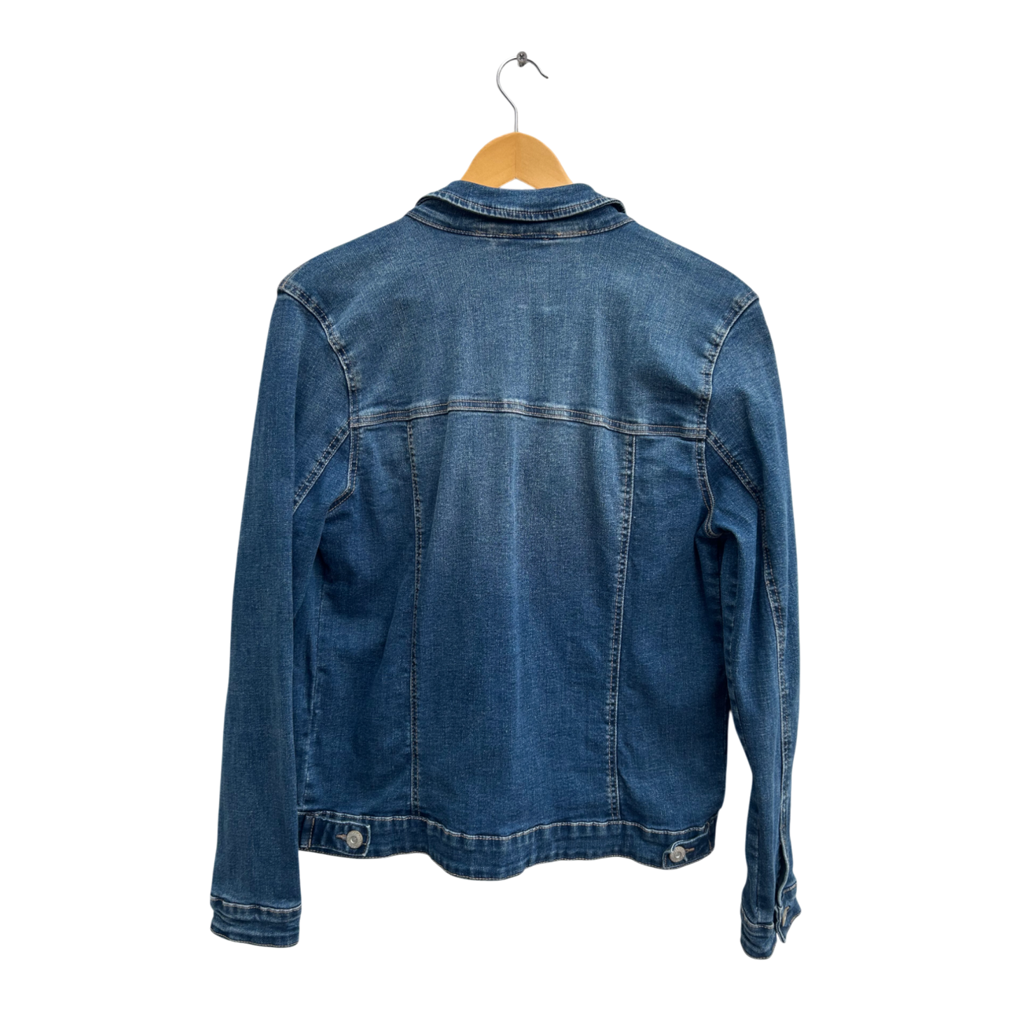 Gina Jeansjacke Damen Gr 44 Blau Denim Stretch Übergangsjacke Freizeit Casual