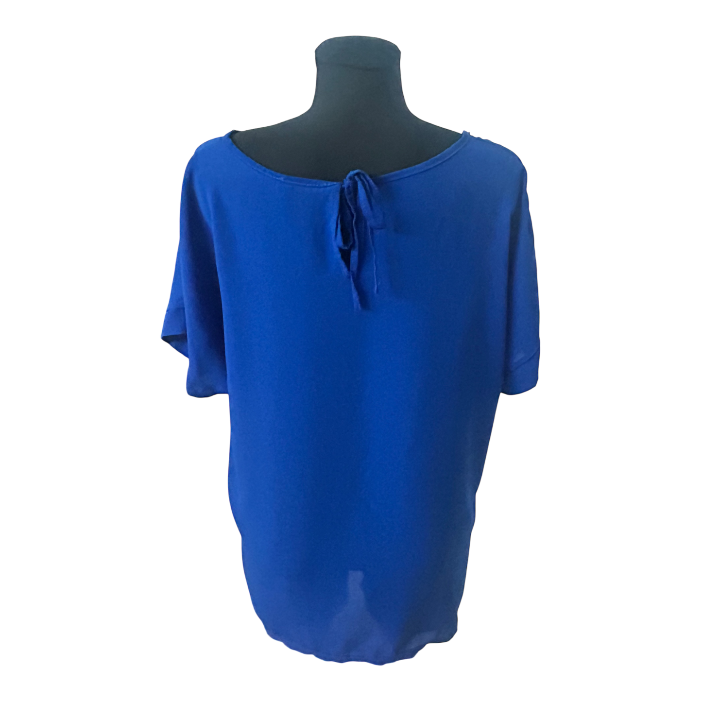 Damen Bluse XL Emma und Giovanni Blau Kurzarm Weiter Schnitt Elegant