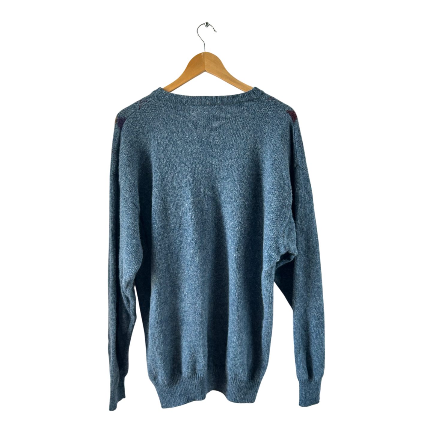 Mc Neal Pullover Herren XXL Argyle Rauten Muster Schurwolle Blau Bunt Vintage Style