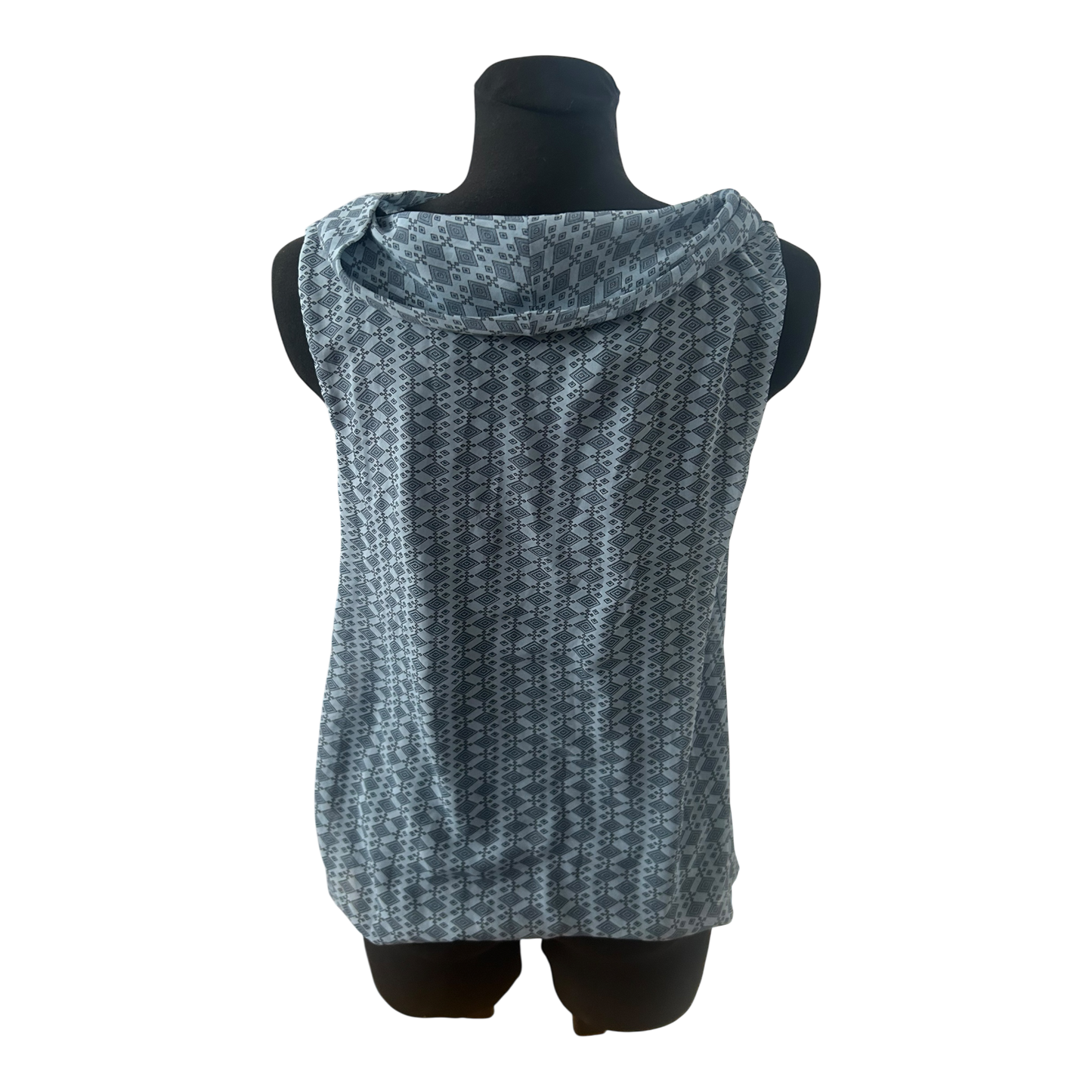 Patrizia Dini Damen Bluse Gr S Ärmellos Blau Gefüttert Muster Elegant