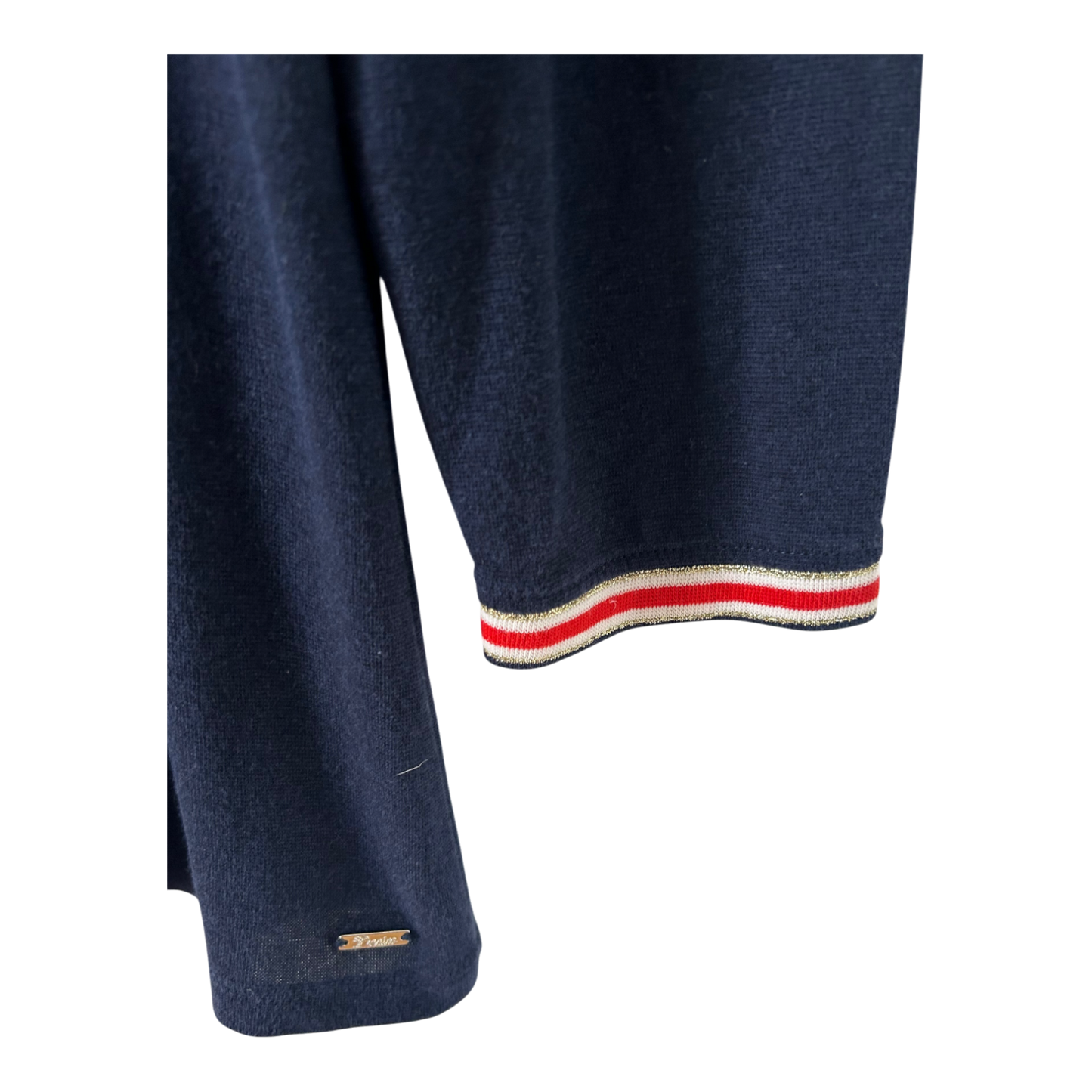 Tom Tailor Shirt Damen Gr L Dunkelblau Baumwolle 3/4 Arm Rundhals Sportlich Elegant